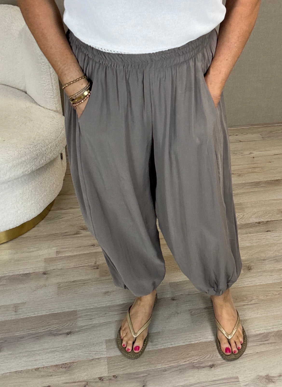 Harem broek Taupe - Nancfashion