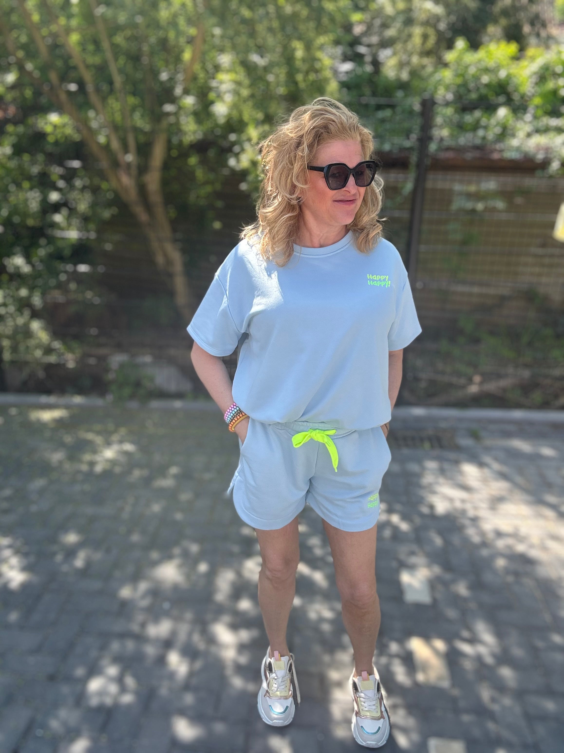 Tweedelig korte set Happy Blauw Mooij