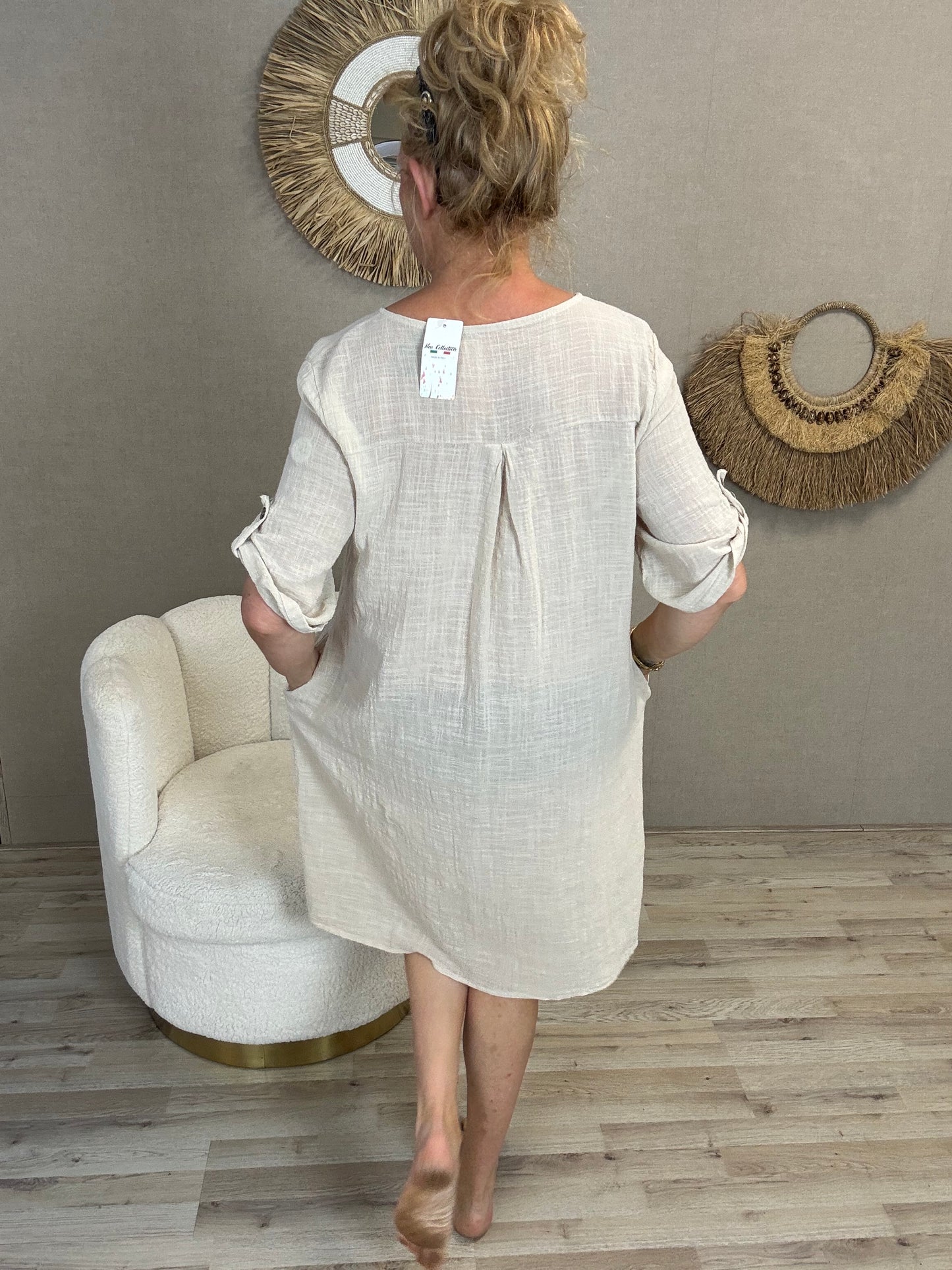 Luchtig katoenen jurkje met knoop details