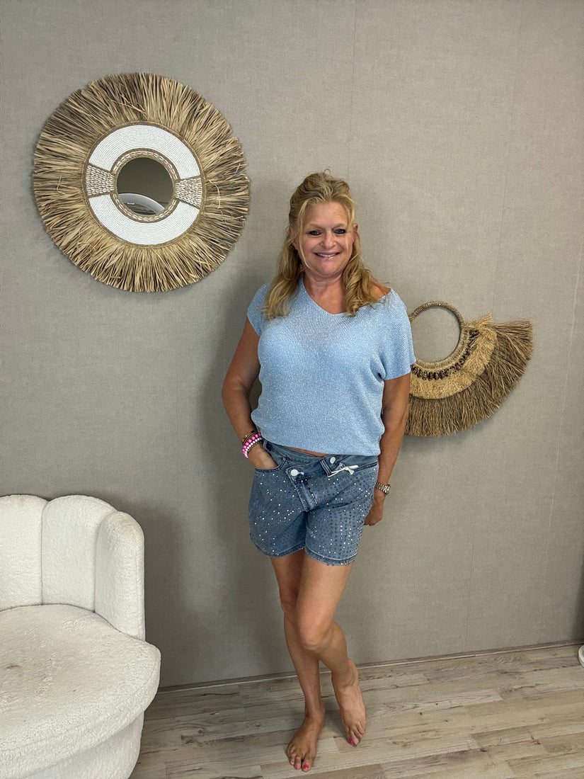 Lurex Top Peggy Blauw