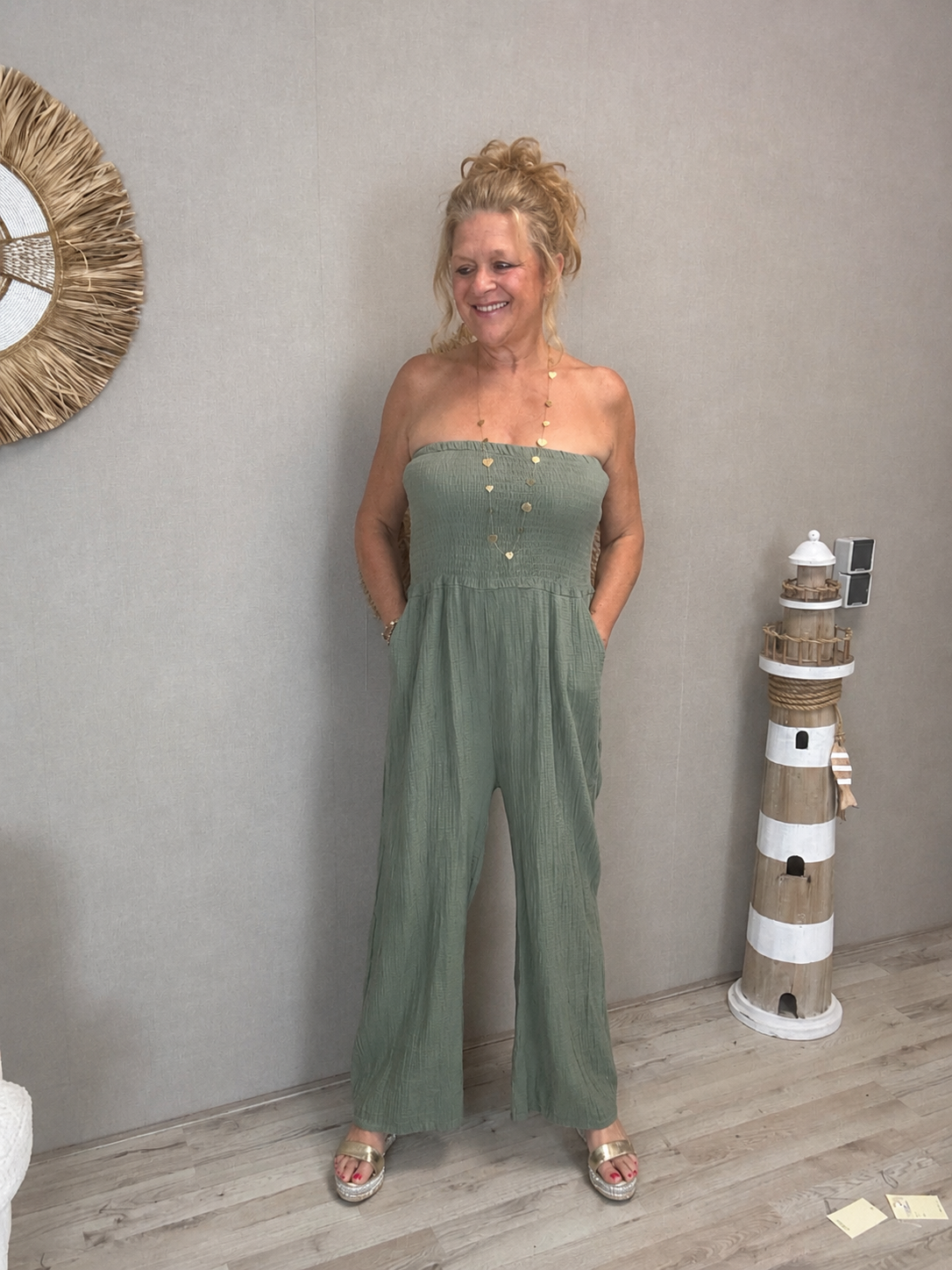 Strapless Jumpsuit Roxy Legergroen