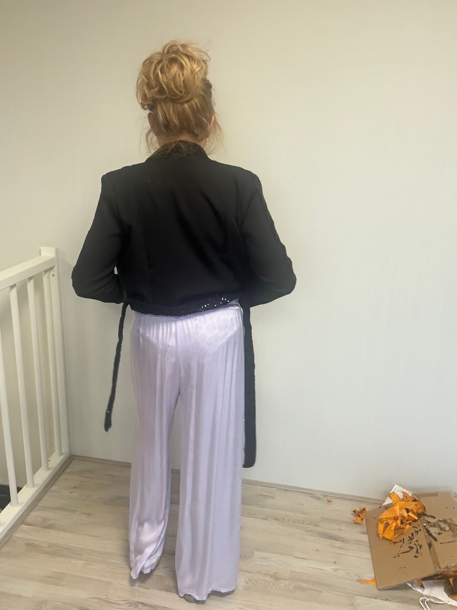 Zijde Look Pantalon Lila - Nancfashion