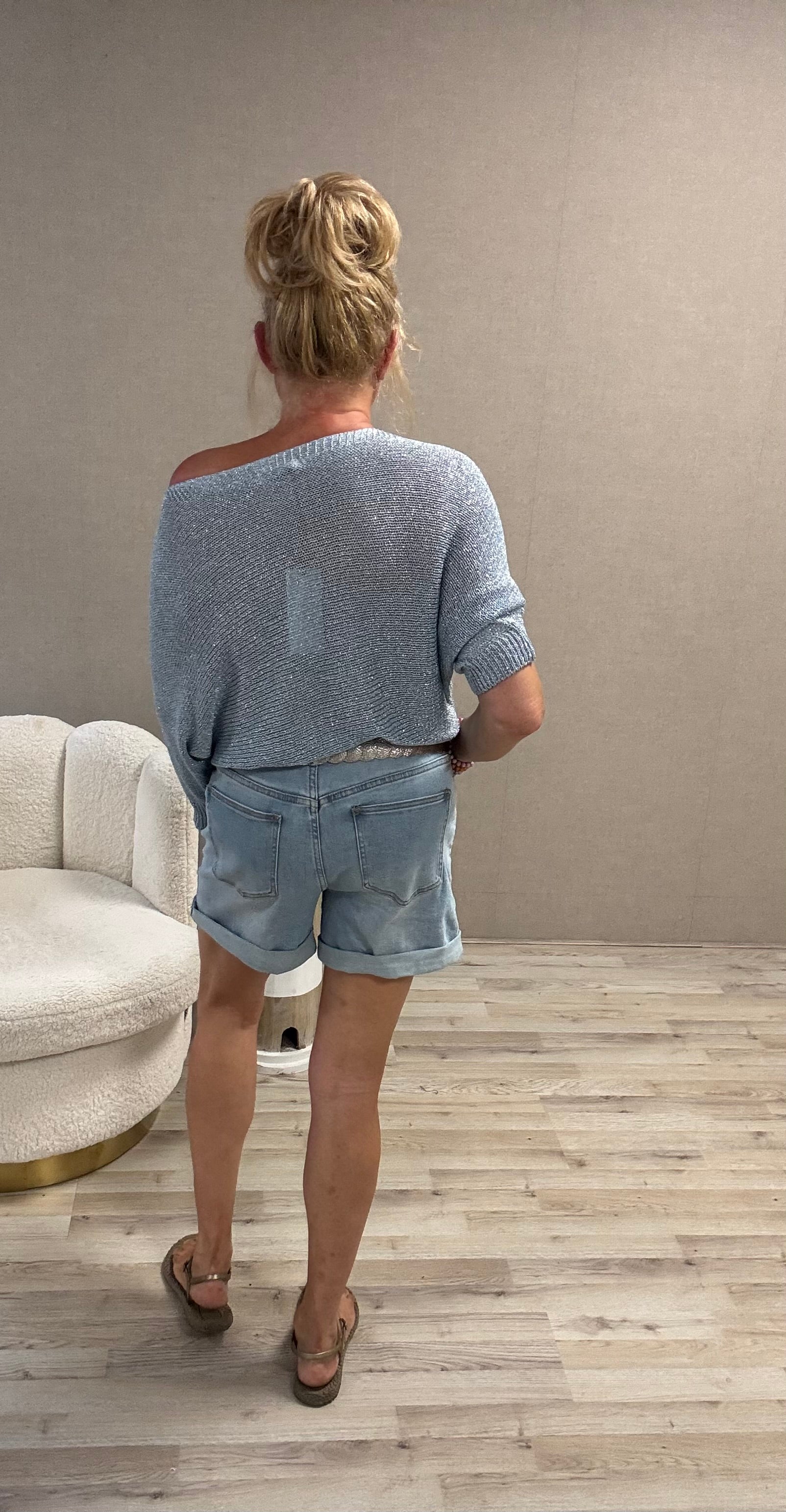 Lurex truitje Gemma Ricciri Blauw