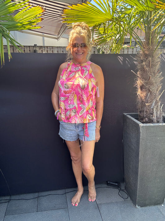 Halter Top fuchsia veren
