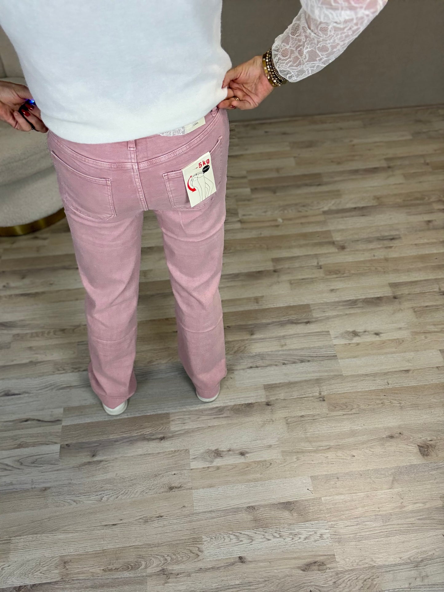 Miss Bon Jeans Roze met zakjes aan de voorkant - Nancfashion