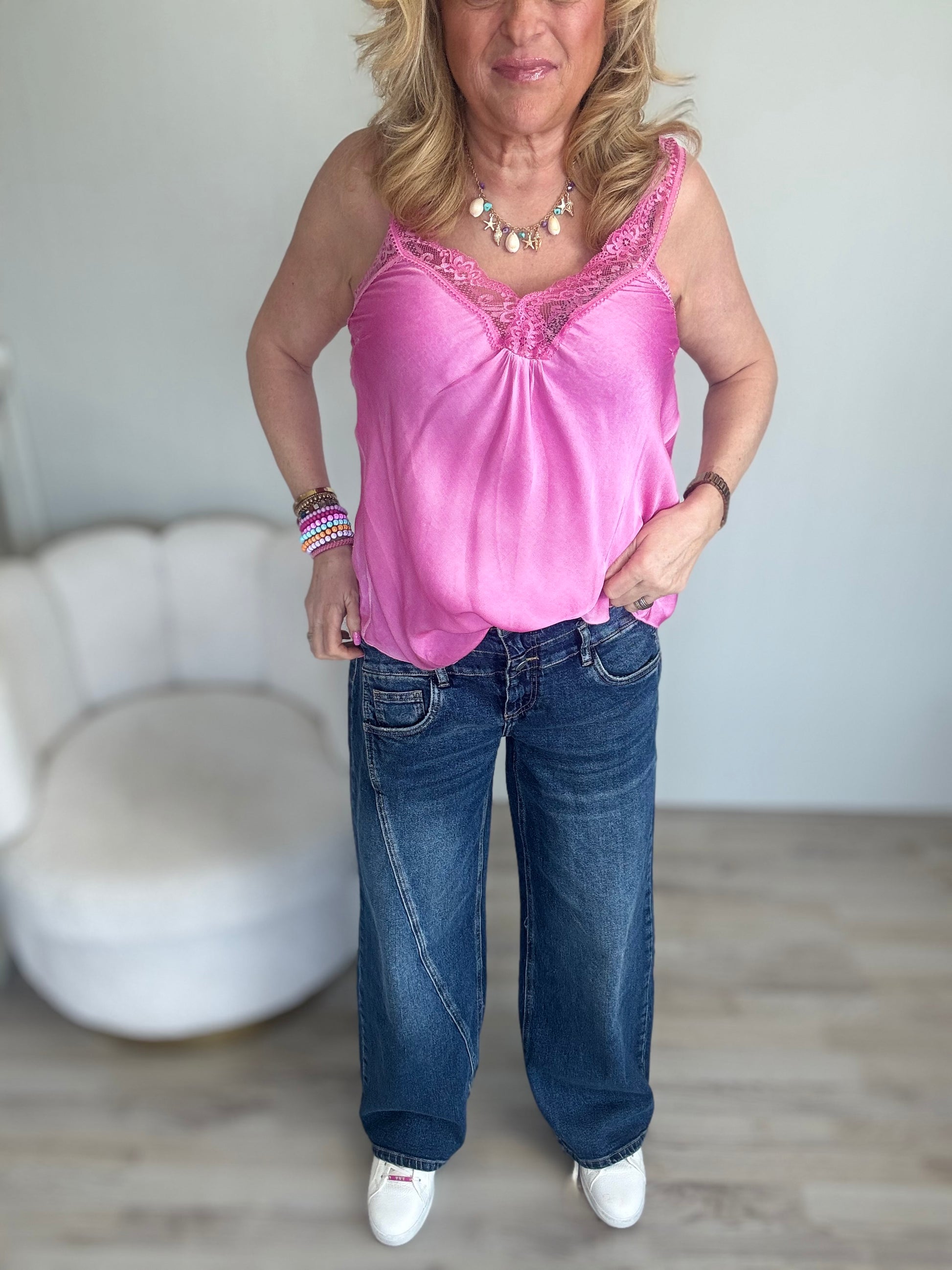 Silky Top Alicia fuchsia - Nancfashion