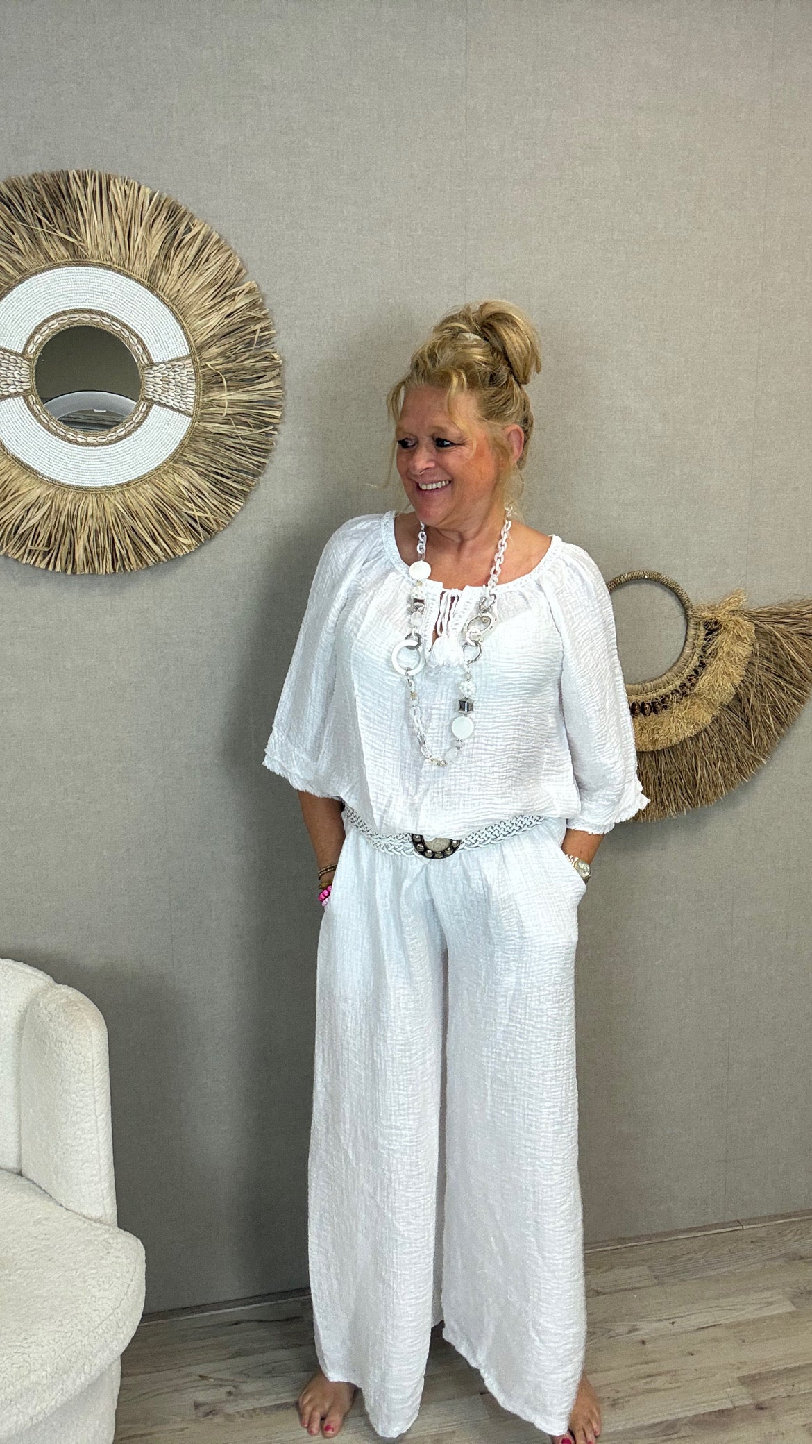 Tweedelig Pak Boho Chic Wit