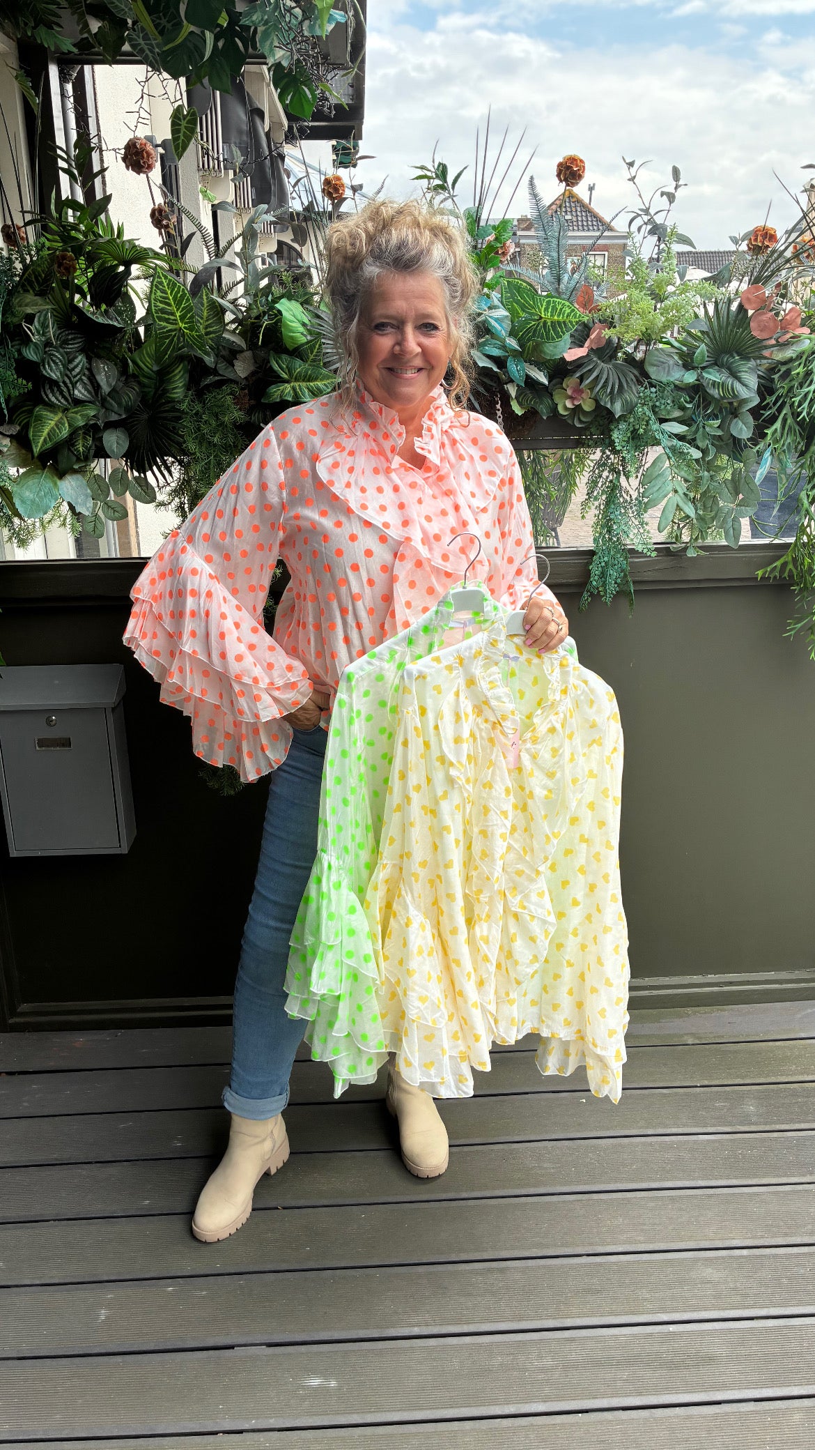 Blouse Dottie Oranje - Nancfashion