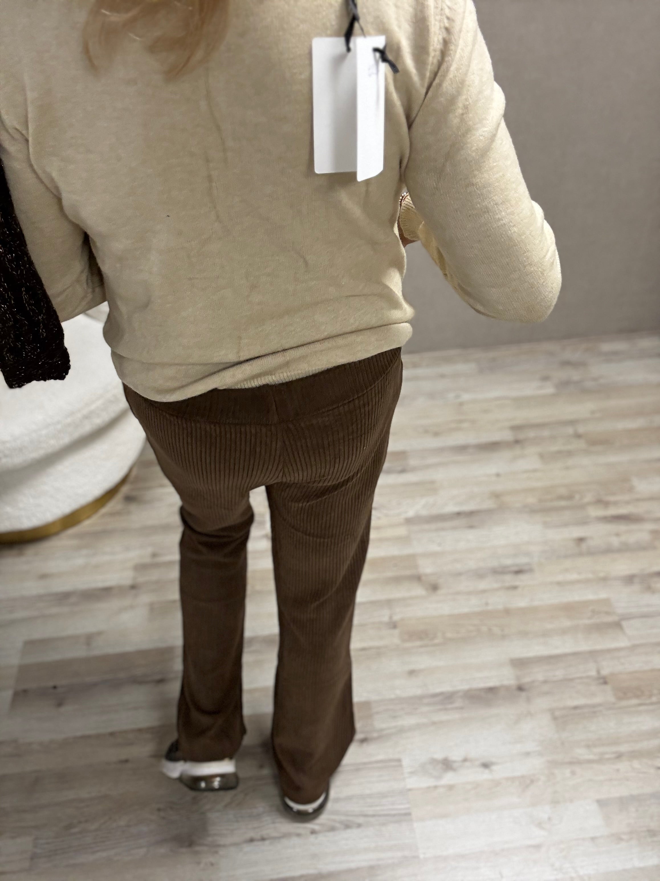 Broek Rib Bruin Flair