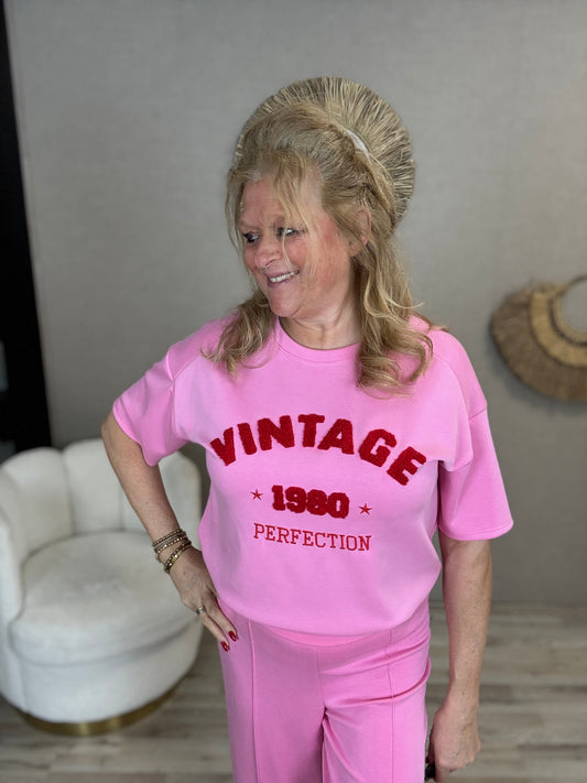 Shirt Vintage Mooij Roze - Nancfashion