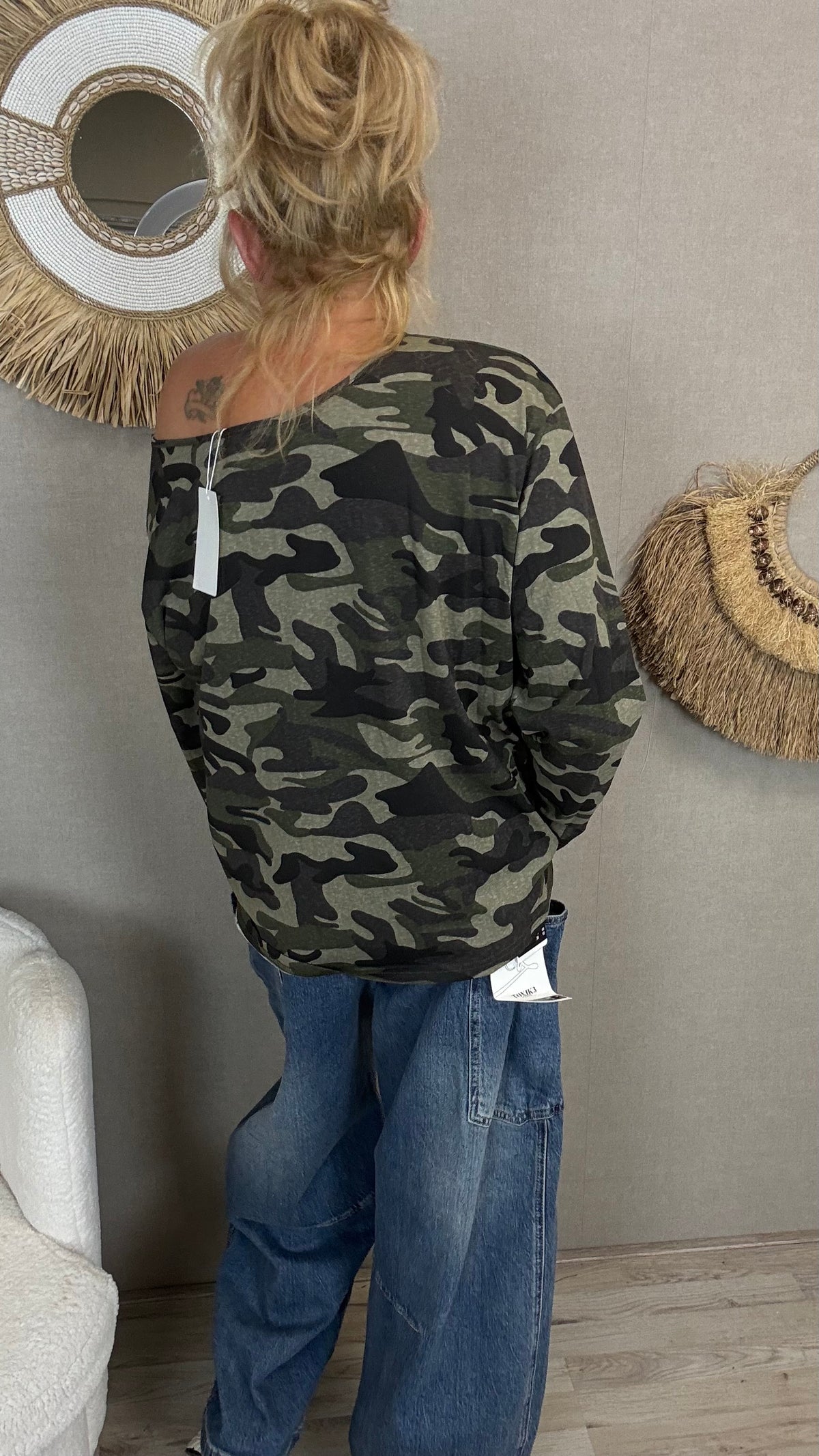 Camouflage sweater shirt