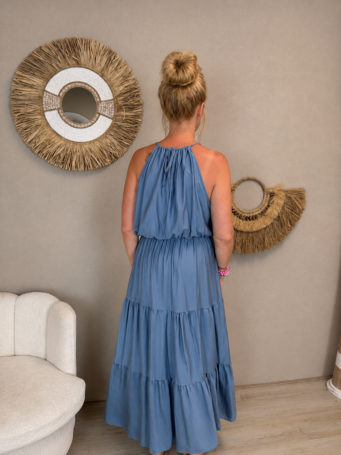 Maxi Jurk Mila Jeansblauw