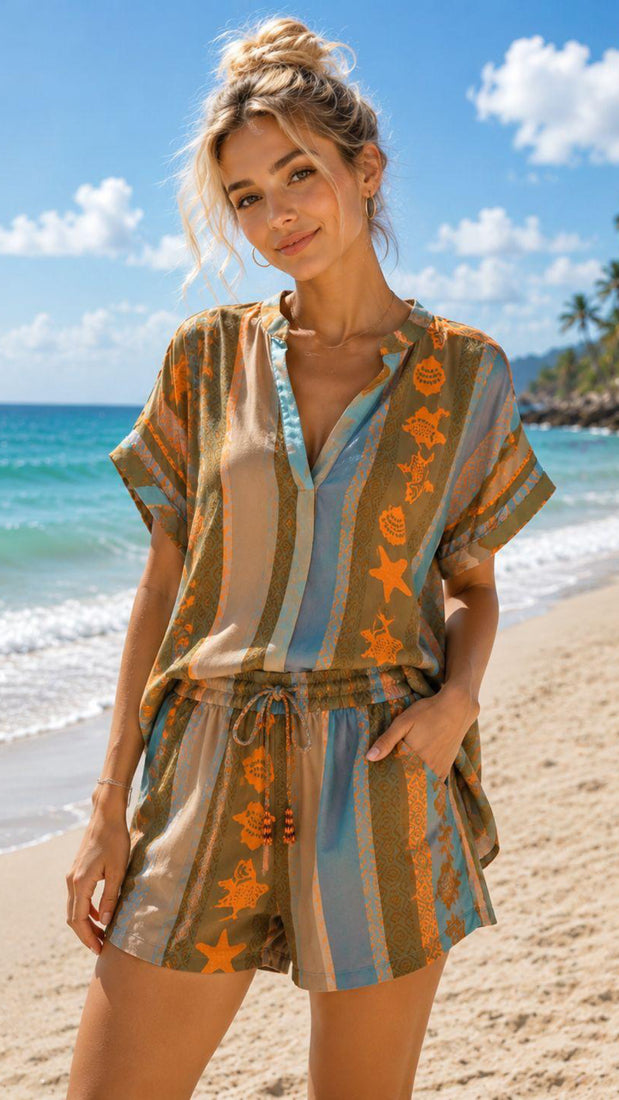 Summer Beach Set – Beige/Blauw
