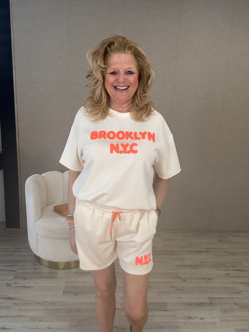 Tweedelig Brooklyn set Beige