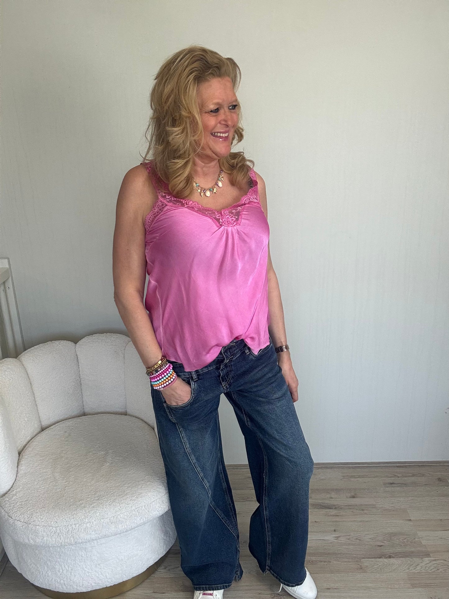 Silky Top Alicia fuchsia - Nancfashion