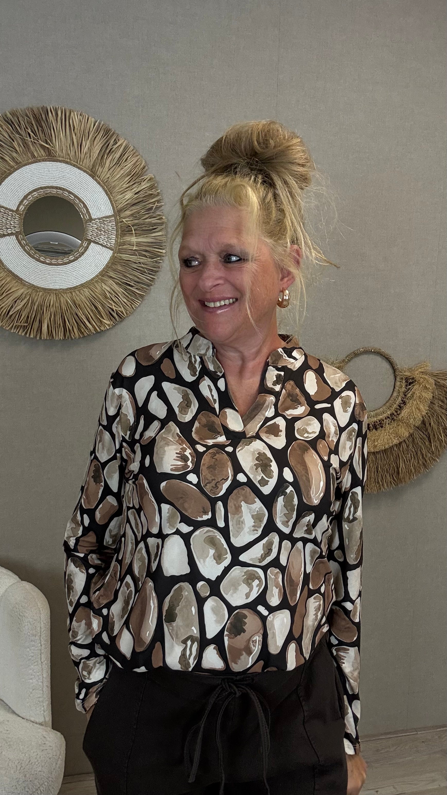 Azuri  Top met Print & V-hals