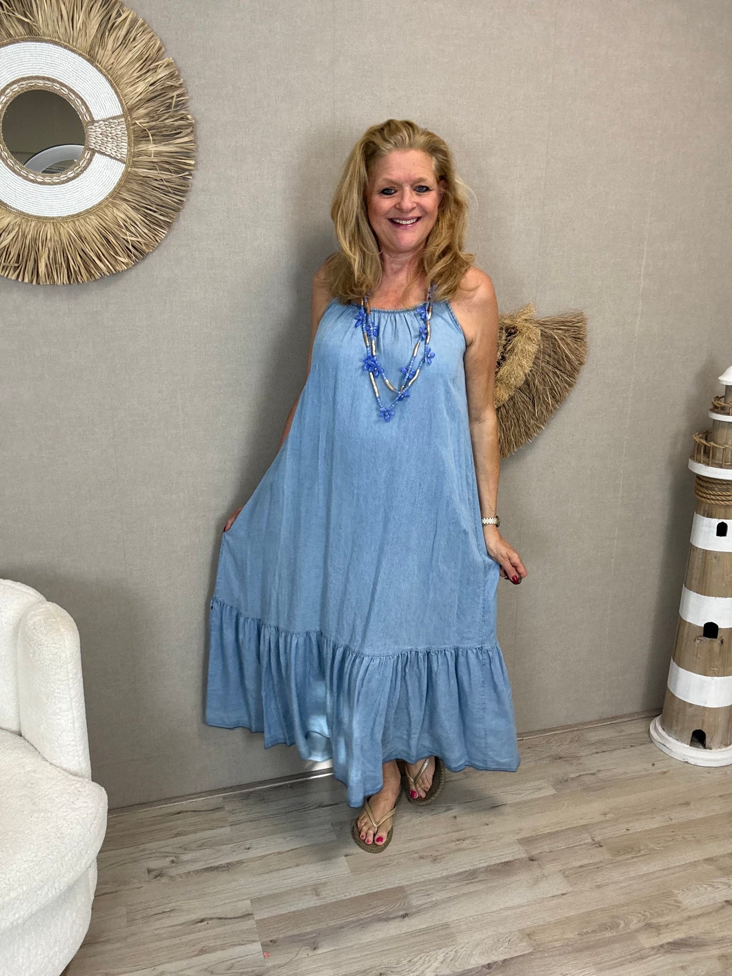 Boho Maxi Jurk  Denimlook