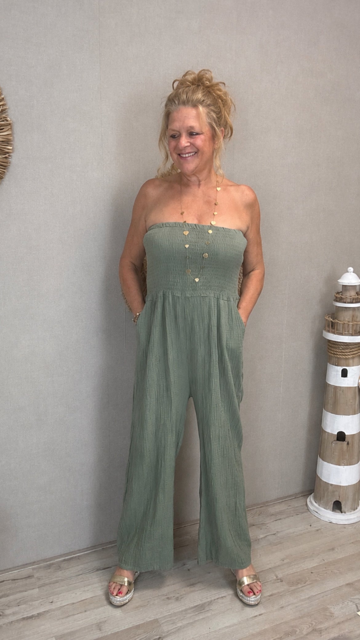 Strapless Jumpsuit Roxy Legergroen