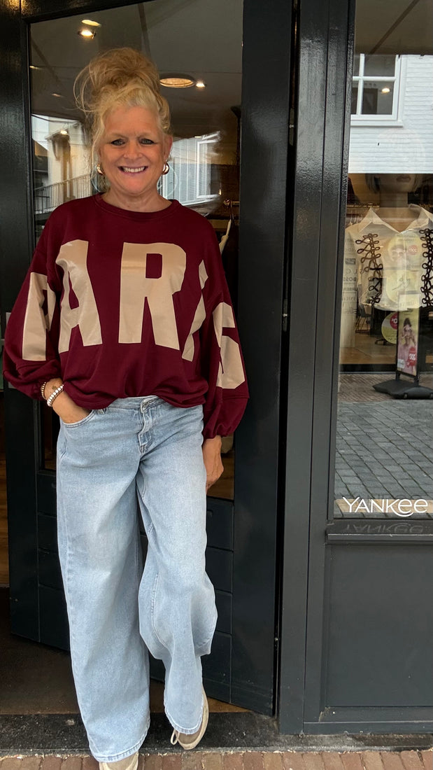 Sweater Paris-Mooij Bordeaux