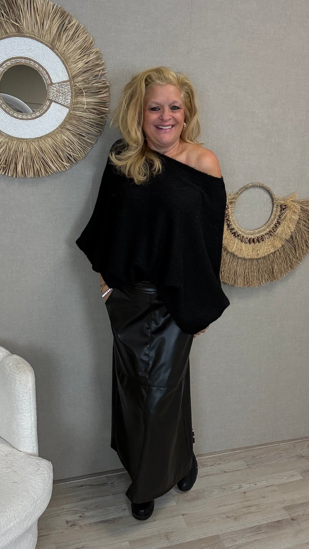 Leatherlook Rok Lizzy zwart - Nancfashion