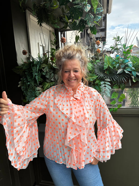 Blouse Dottie Oranje - Nancfashion