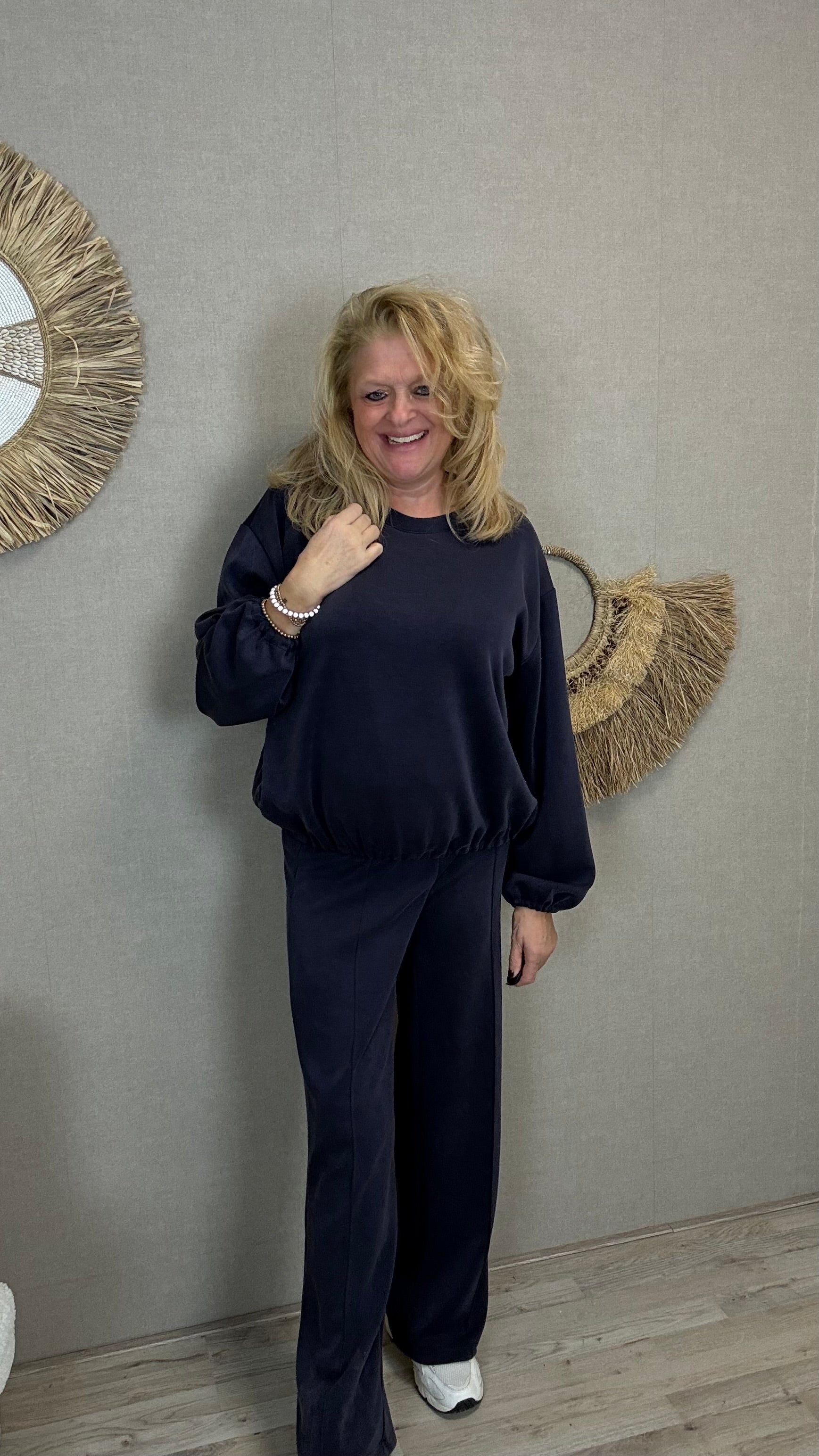 Superstretch Comfy Set Mooij-Donkerblauw