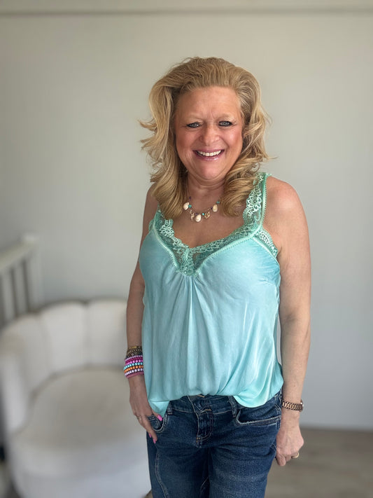 Silky Top Alicia groen - Nancfashion