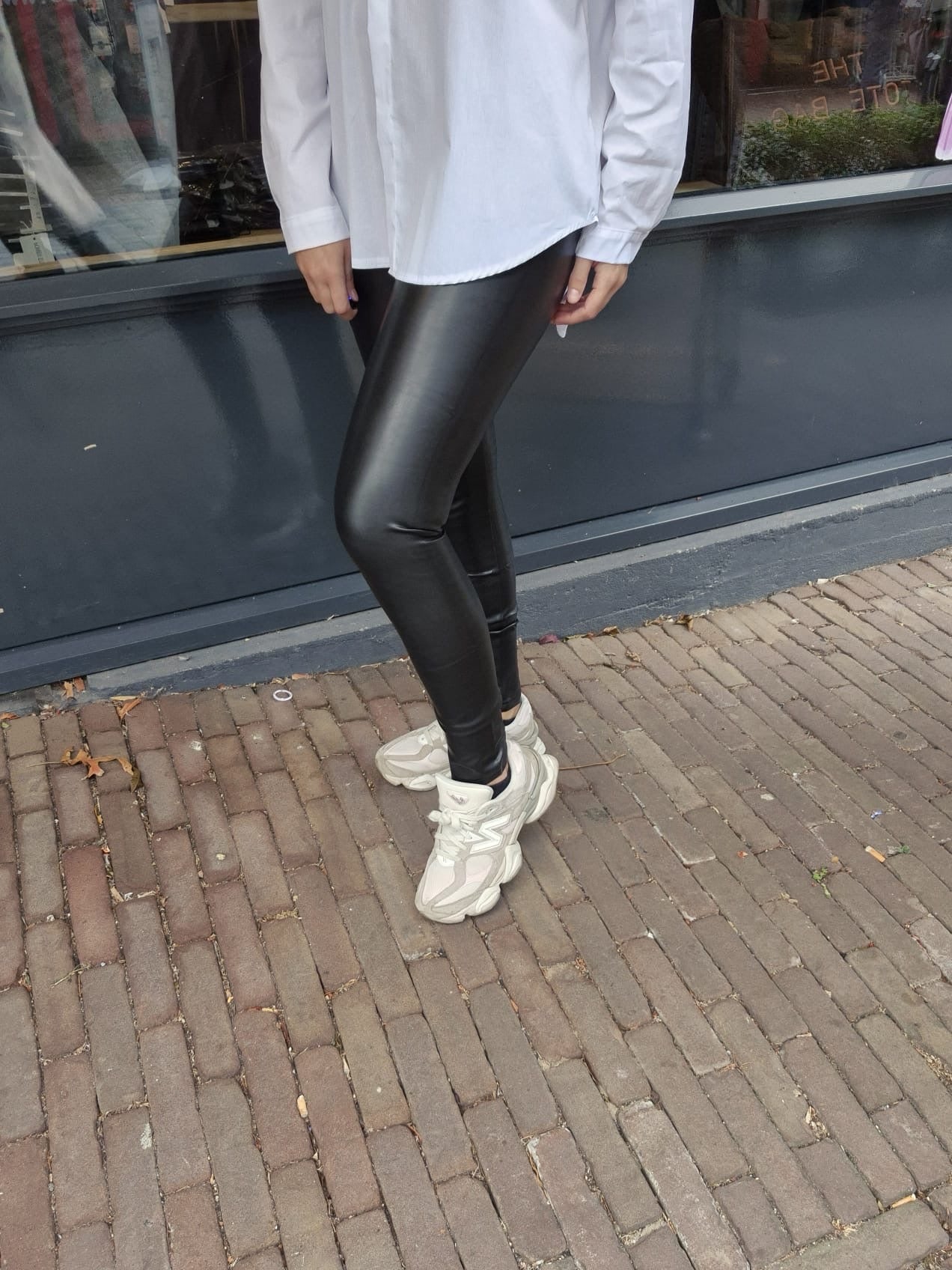 Leatherlook legging Norfy Zwart