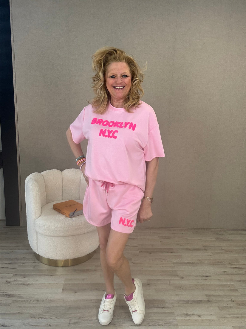 Tweedelig Brooklyn set Roze