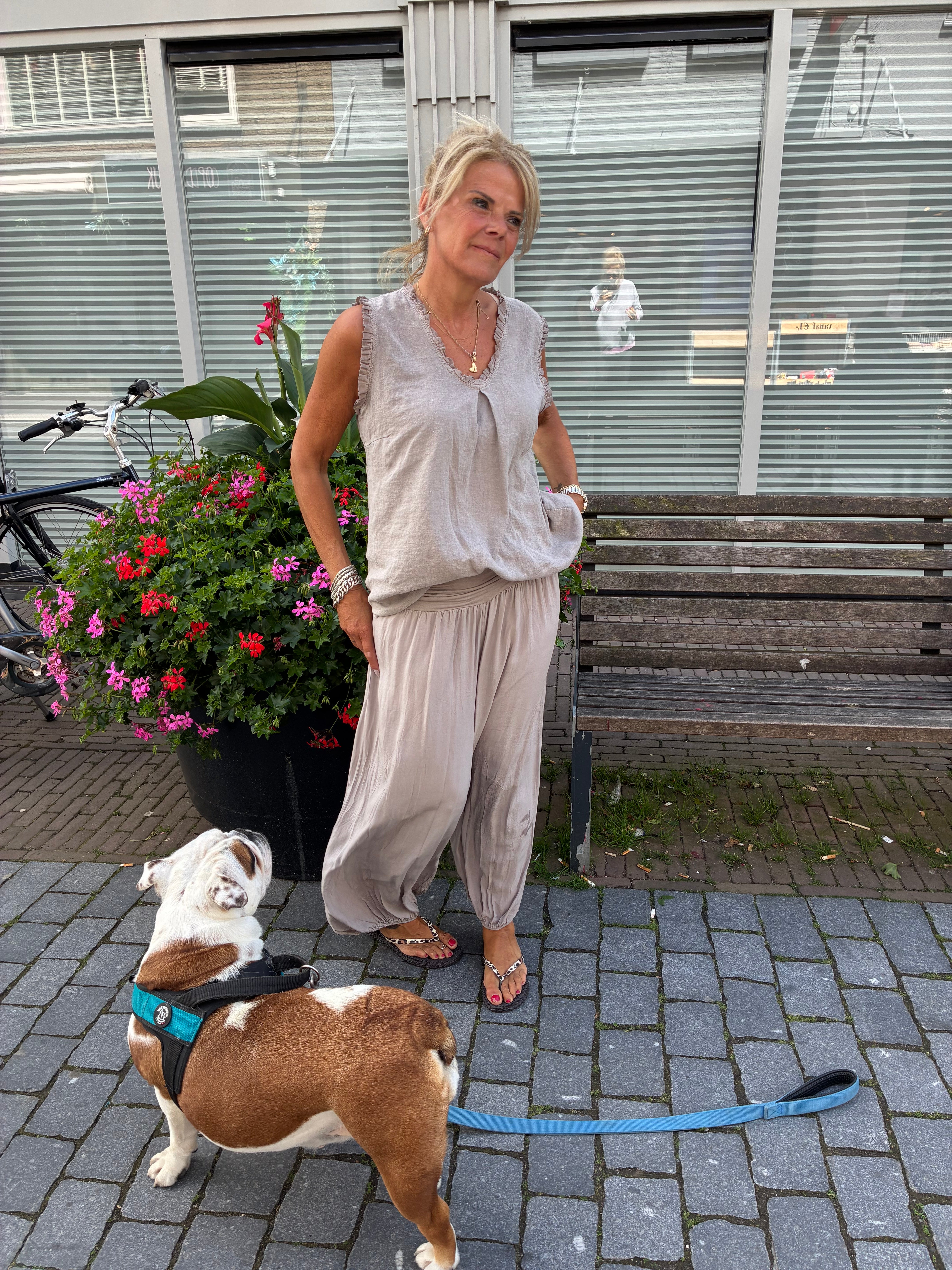 Luna Katoenen Ballonbroek Taupe