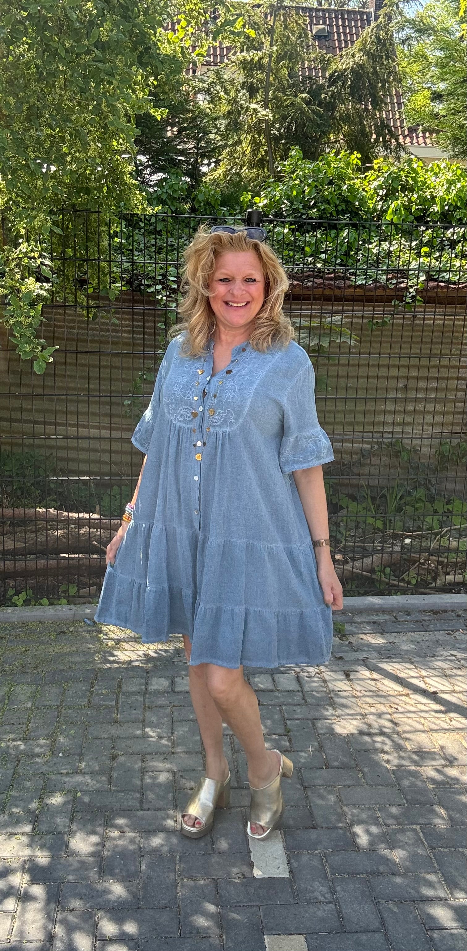 Musthave Denim Look Tuniek Dark Blue
