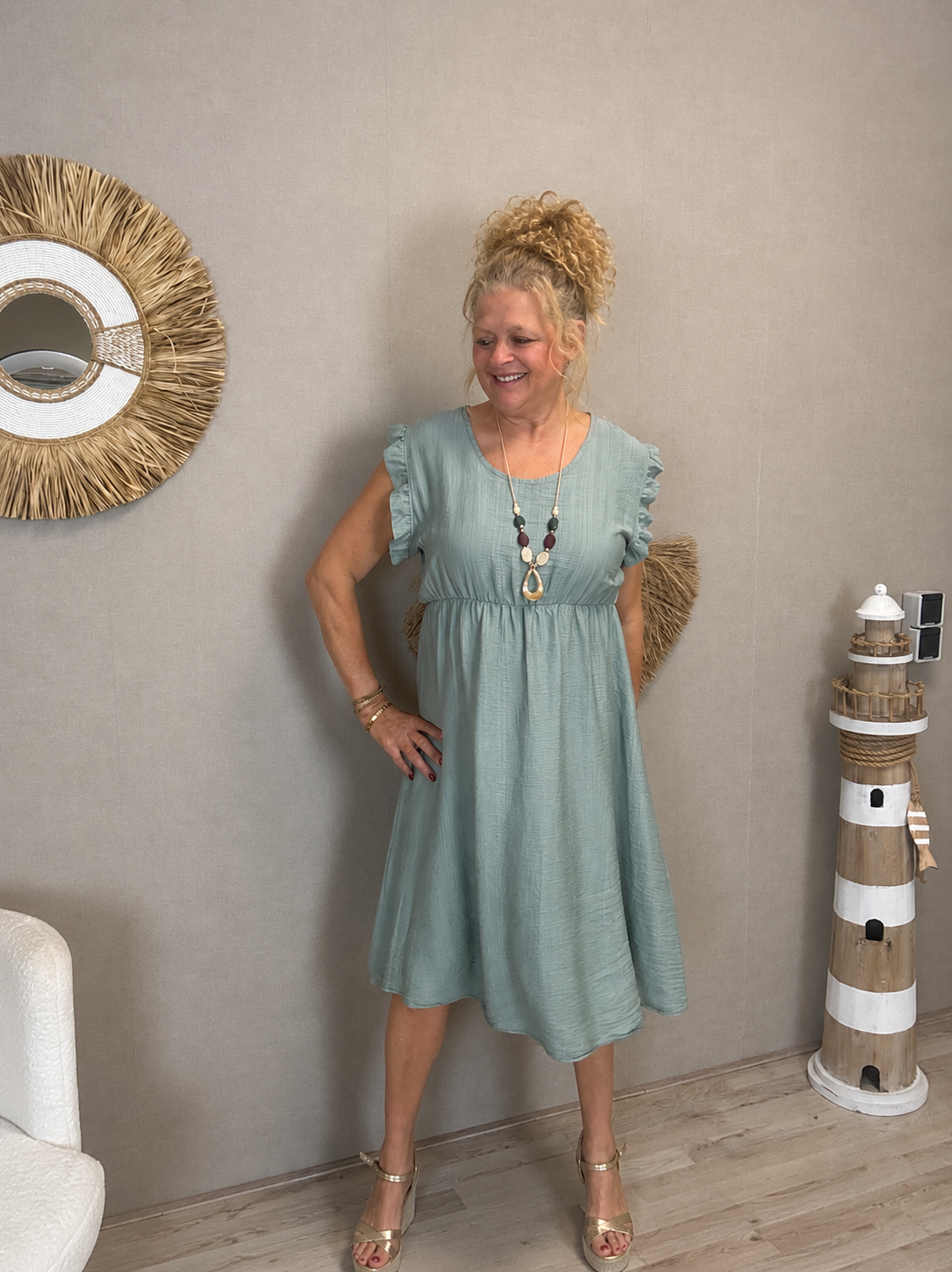 Jurk Luna Met ketting Groen