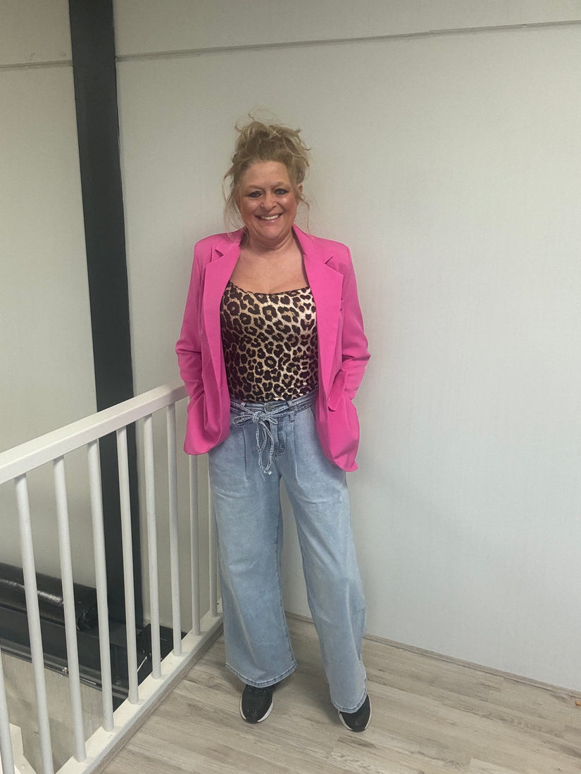 By Swan Body Leopard met spaghetti bandjes