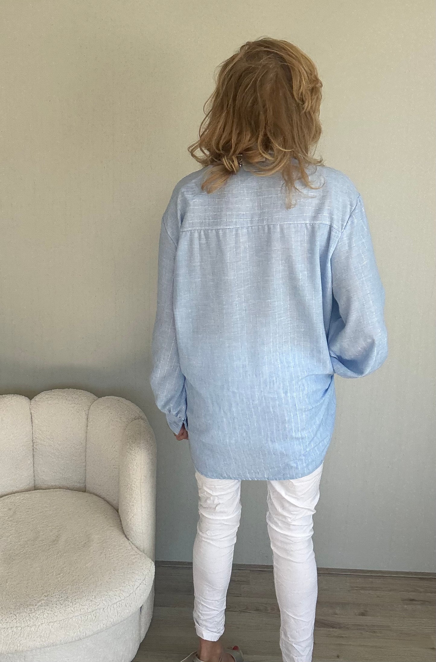 Blouse Billy Blauw - Nancfashion