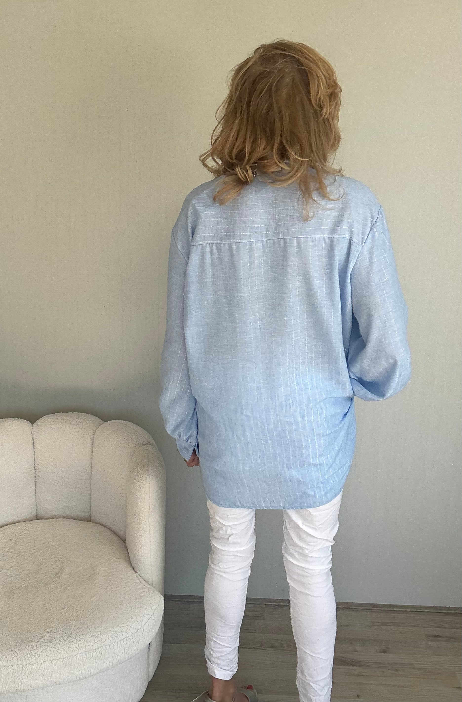 Blouse Billy Blauw - Nancfashion