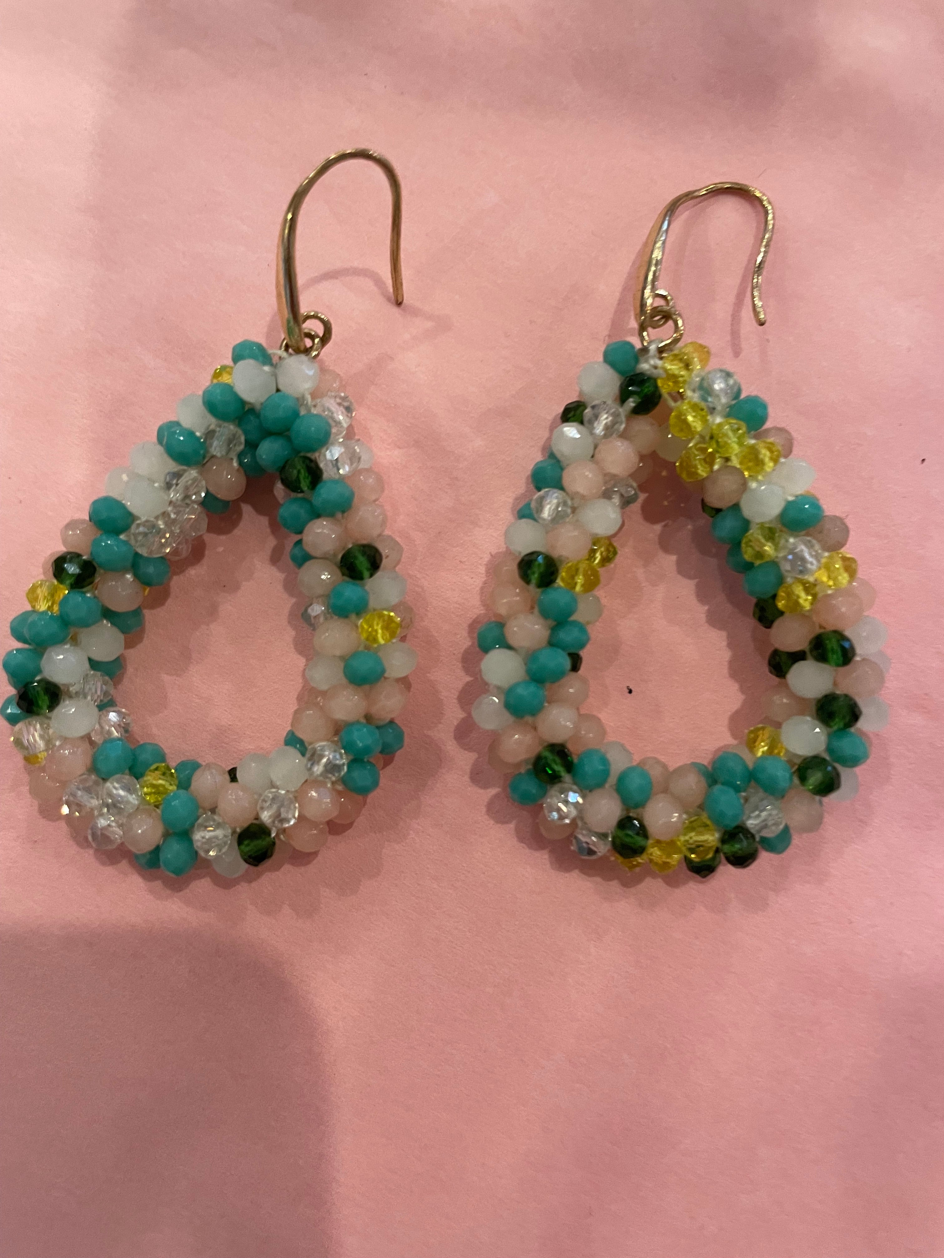 Earrings Nikkie groen mix