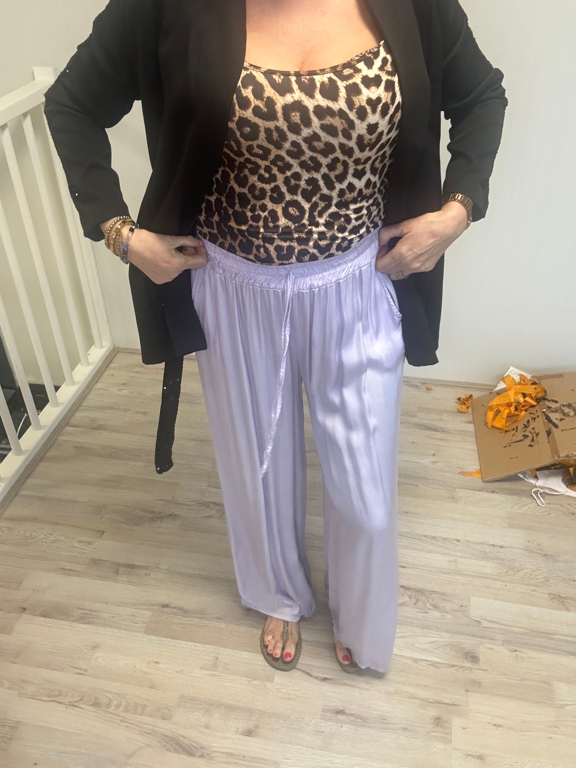 Zijde Look Pantalon Lila - Nancfashion
