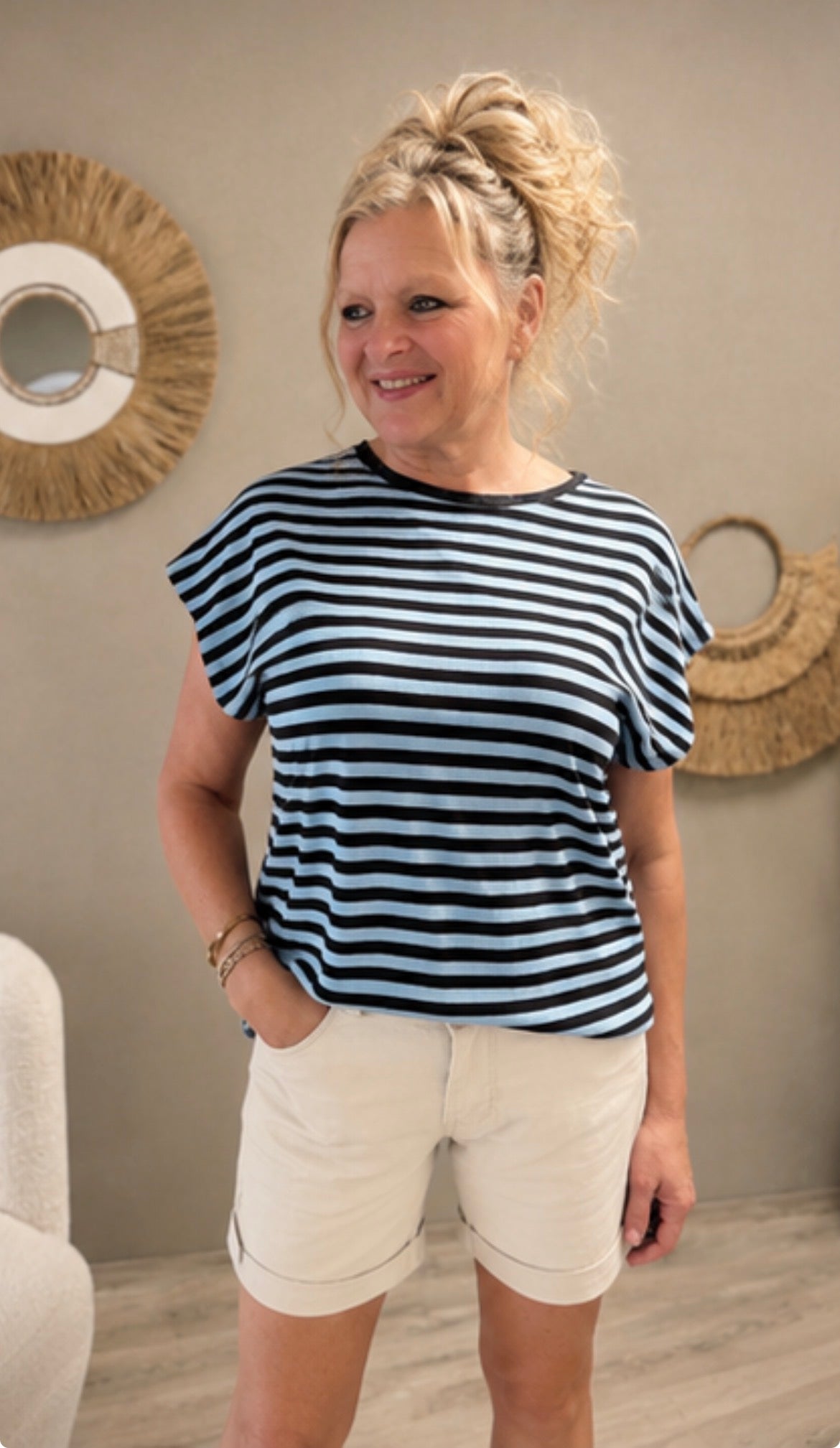 Striped Shirt Mooij Blauw/Bruin