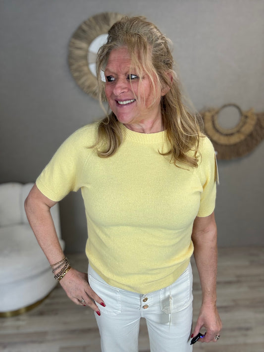 Knit Top Missy yellow - Nancfashion