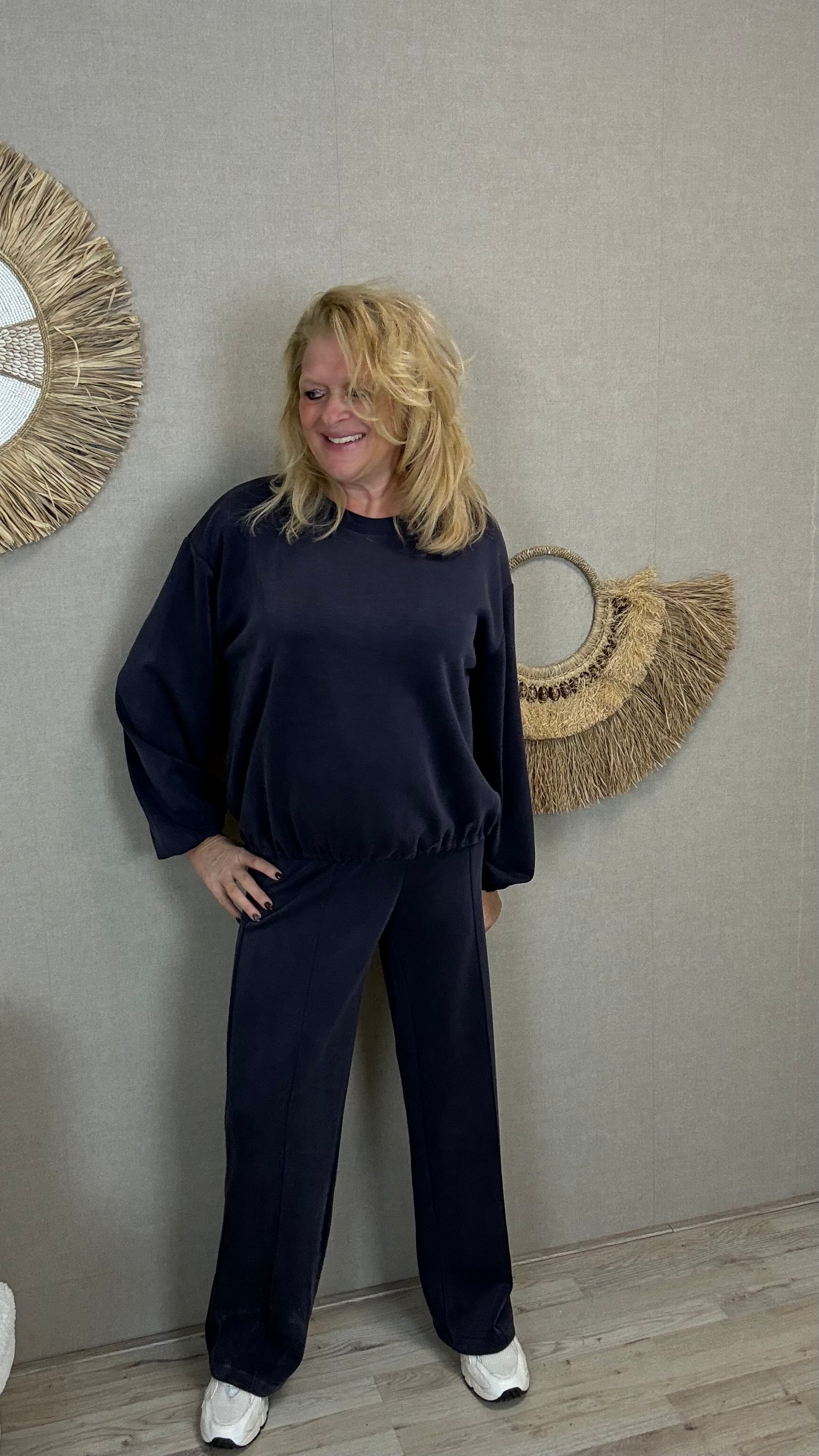 Superstretch Comfy Set Mooij-Donkerblauw