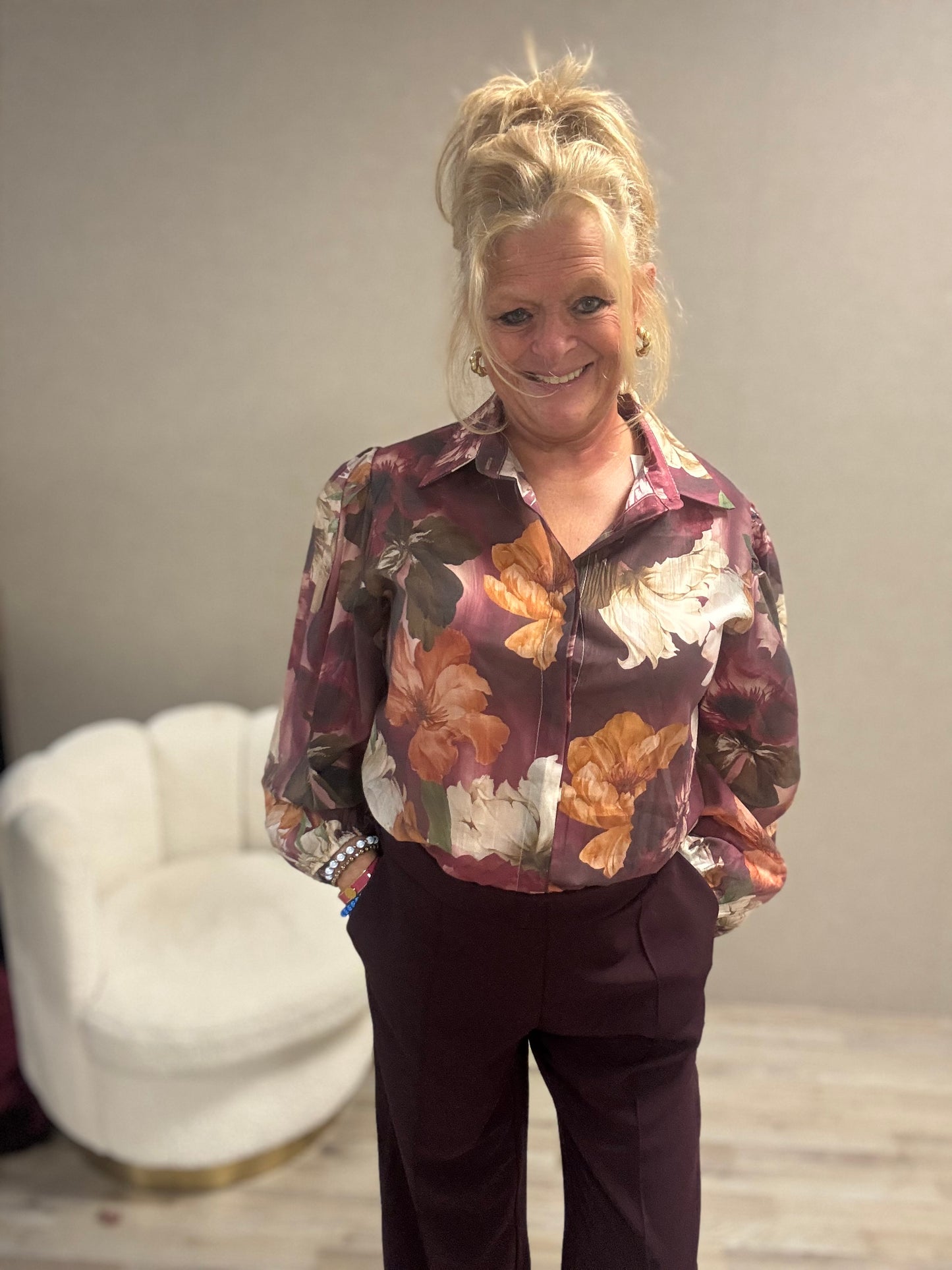 Blouse Vera Jo Flowets bordeaux