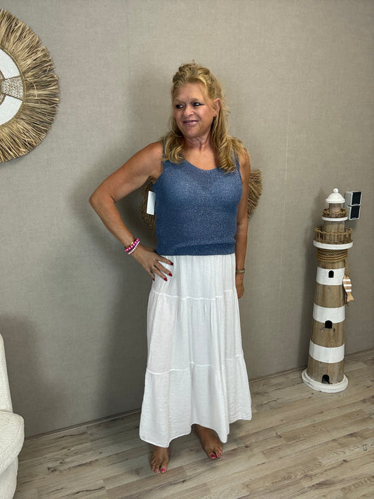 Lurex Top Jessy Jeansblauw - Nancfashion