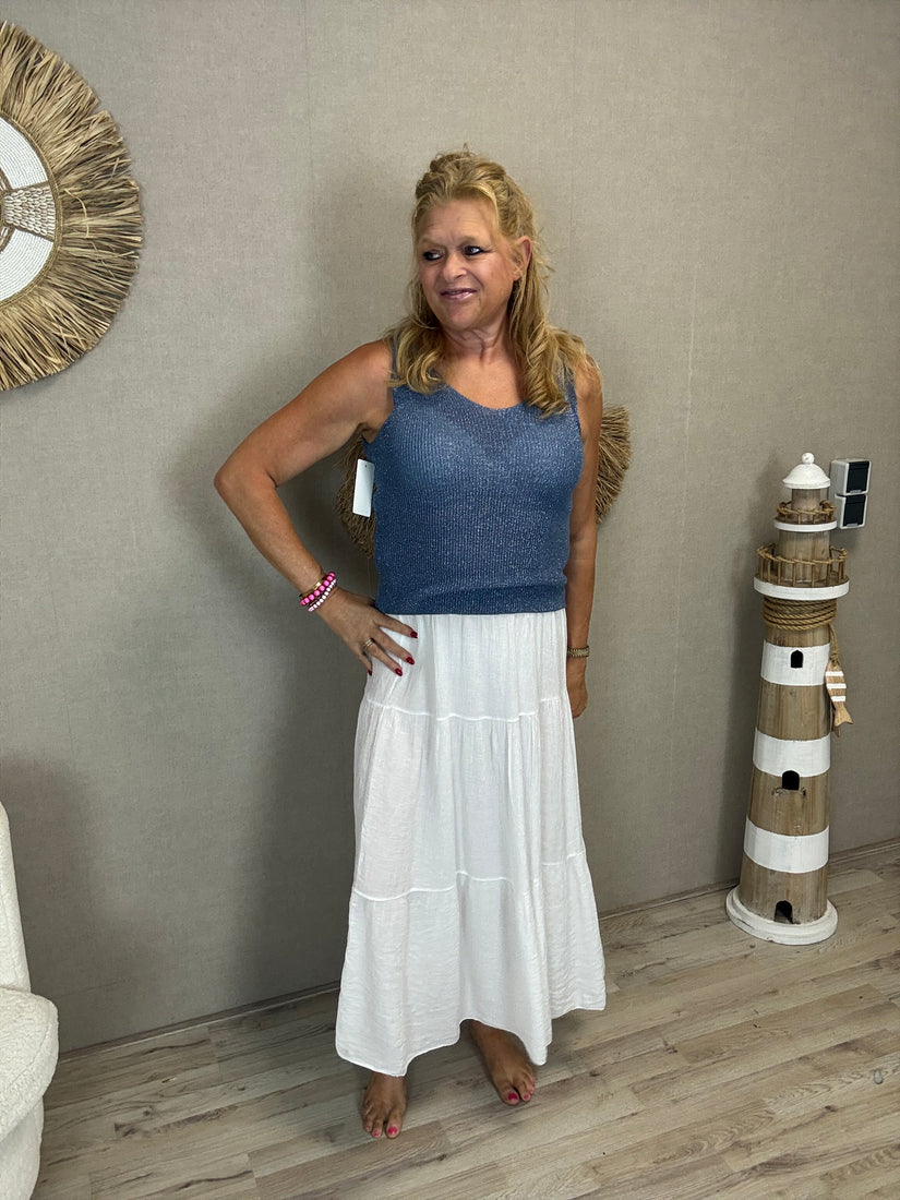 Lurex Top Jessy Jeansblauw