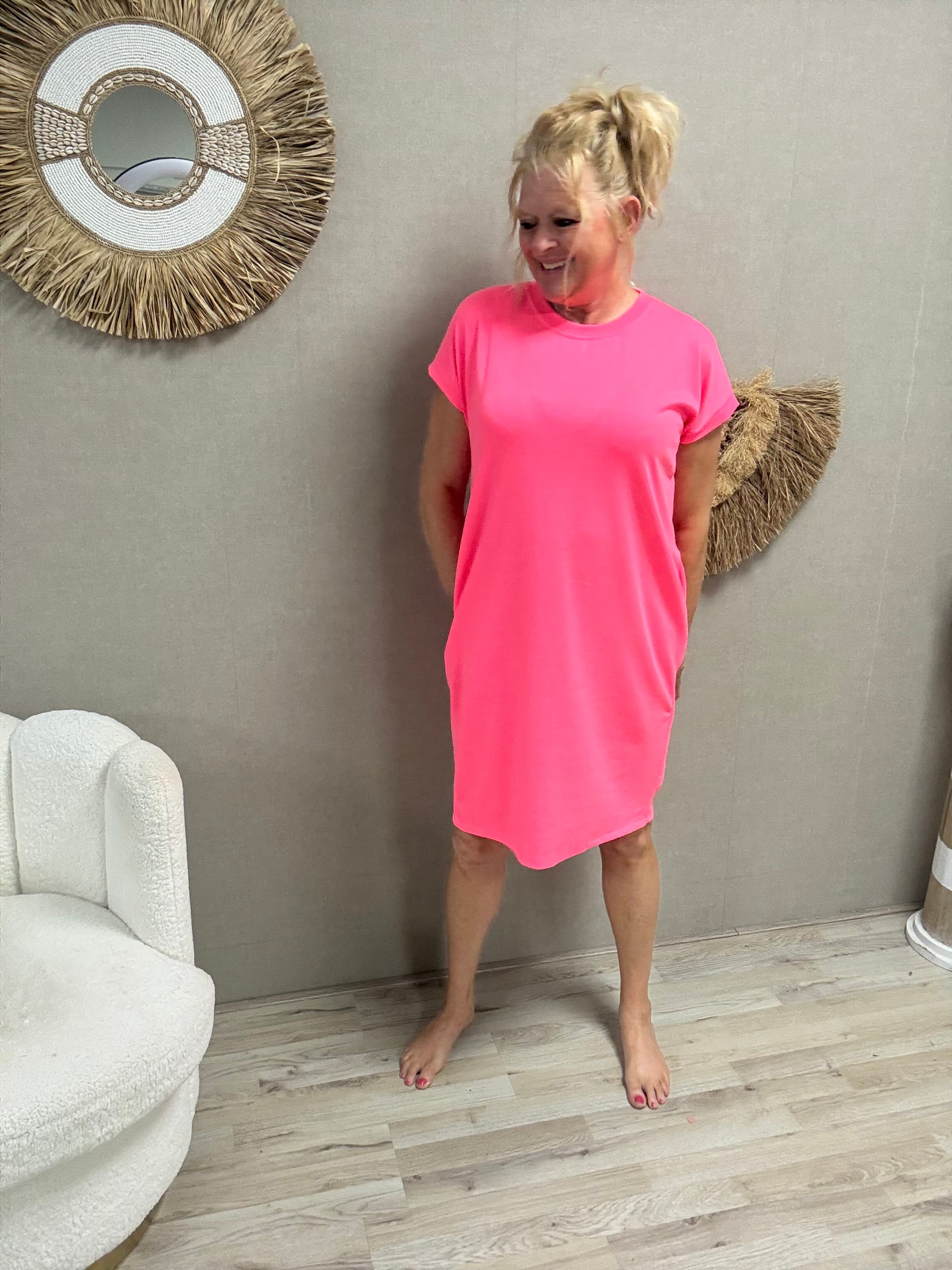 Jogg Jurkje Mooij Fuchsia (ronde hals) - Nancfashion