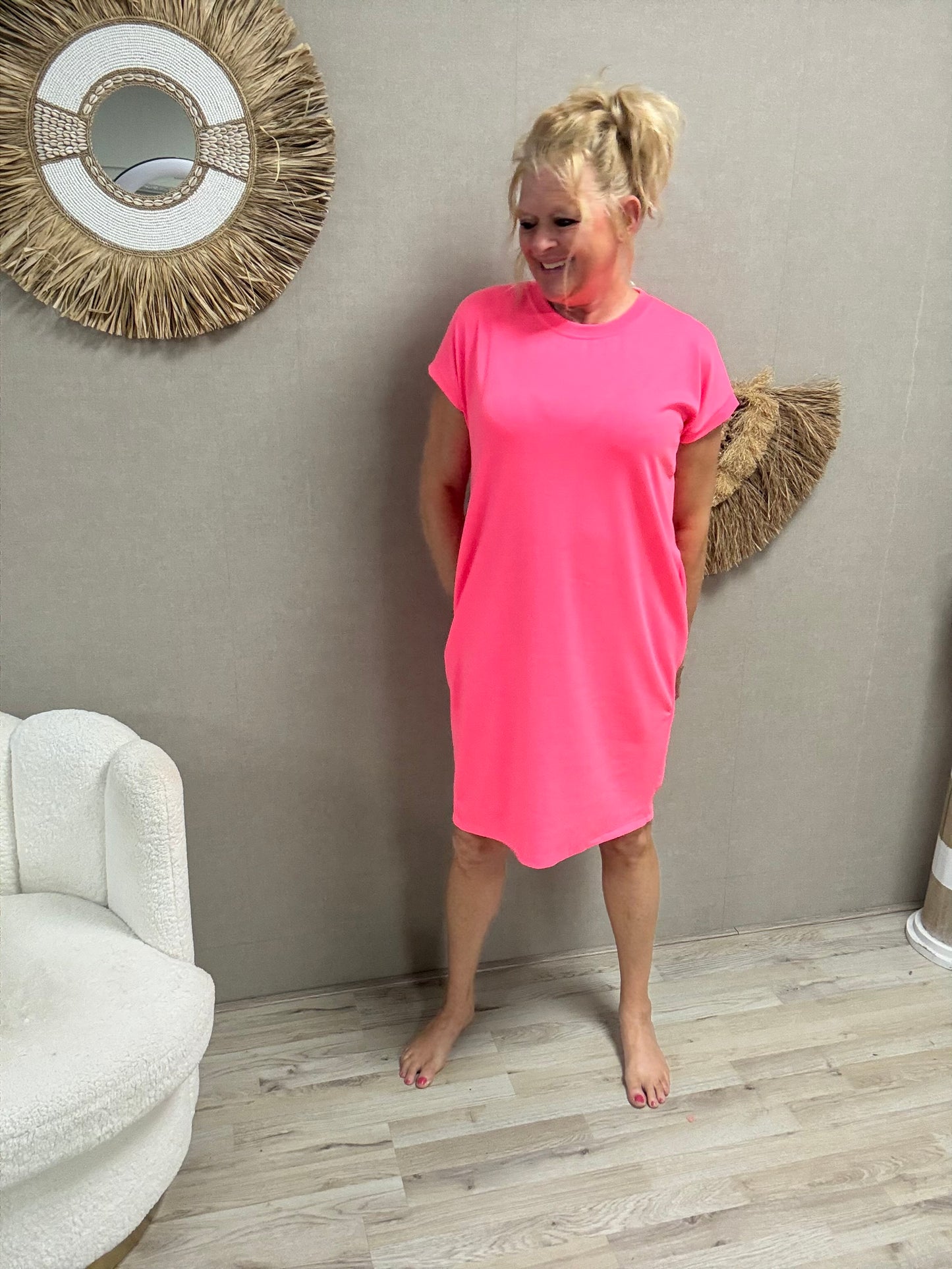 Jogg Jurkje Mooij Fuchsia (ronde hals) - Nancfashion