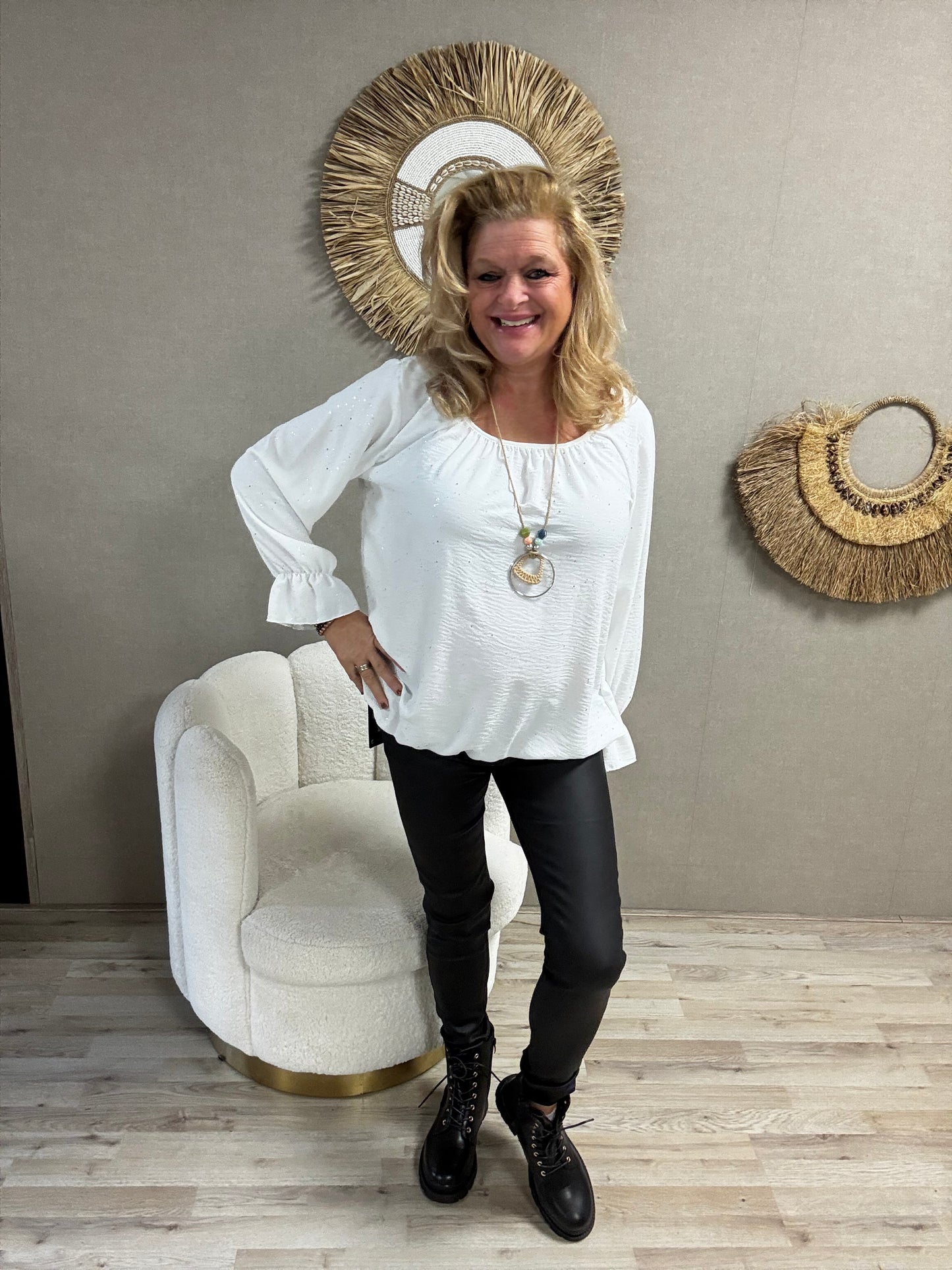 Ballon Top Wit met Zilveren Sparkel