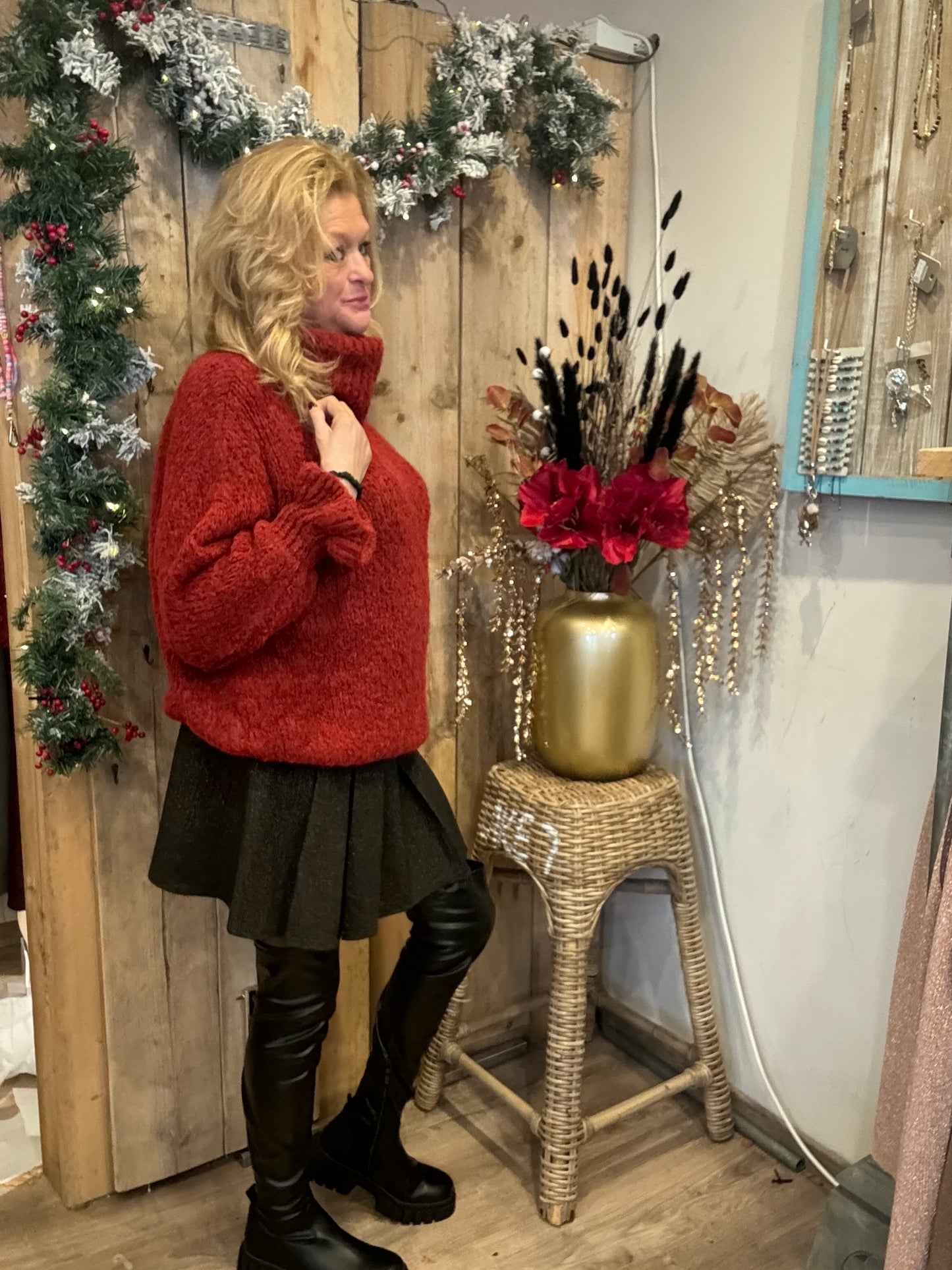 Lederlook Overknie Boots - Nancfashion