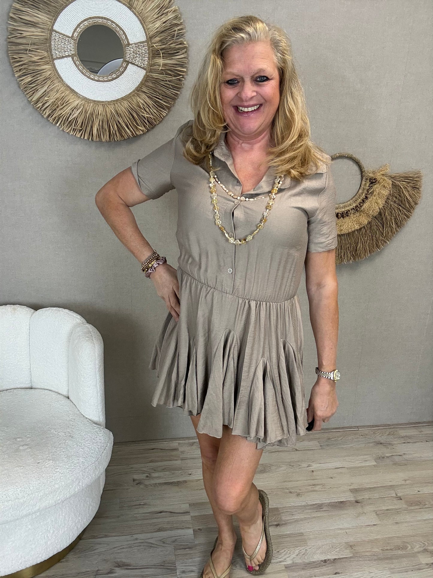 Dress Mia Taupe - Nancfashion