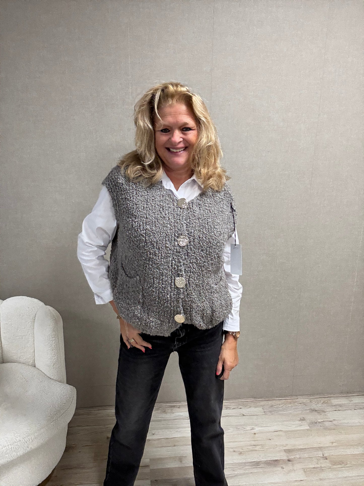 Mouwloos Vest Gemma Grijs