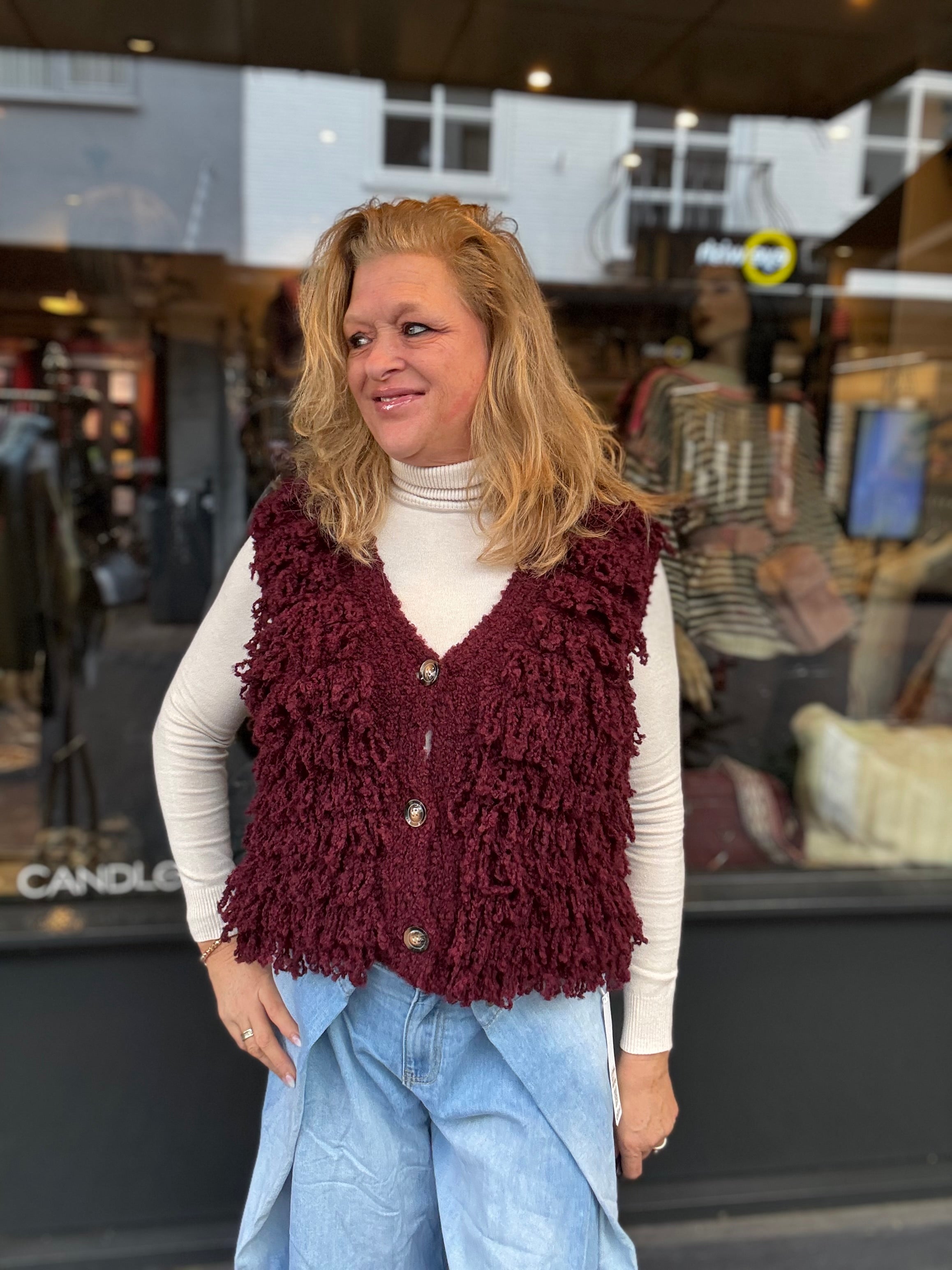 Mouwloos Vest Bordeaux